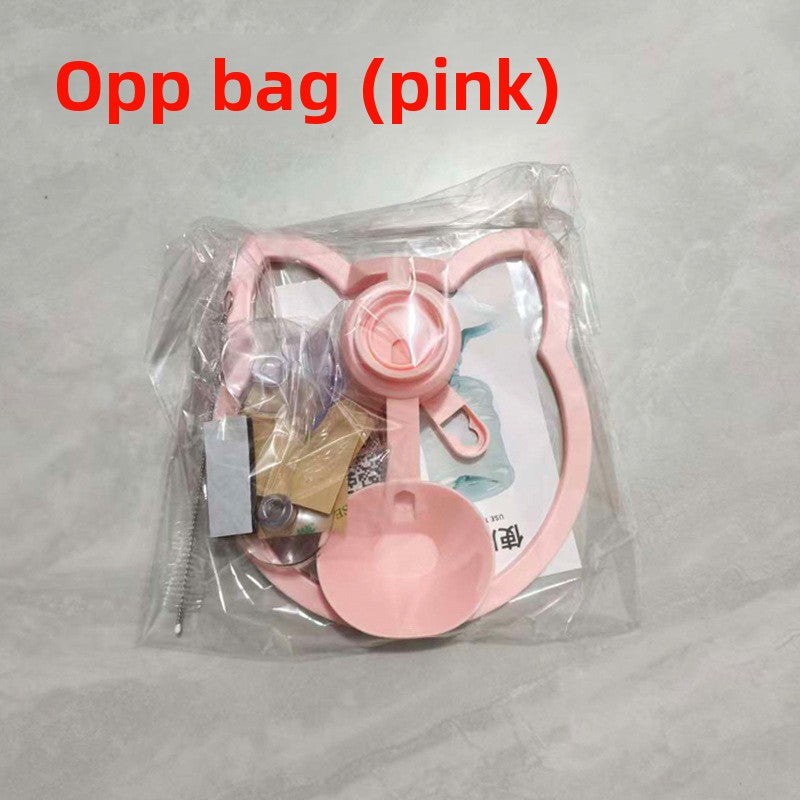Non-Electric Portable Cat Water Fountain Dispenser in PP, Pink or Blue, Bottle Optional