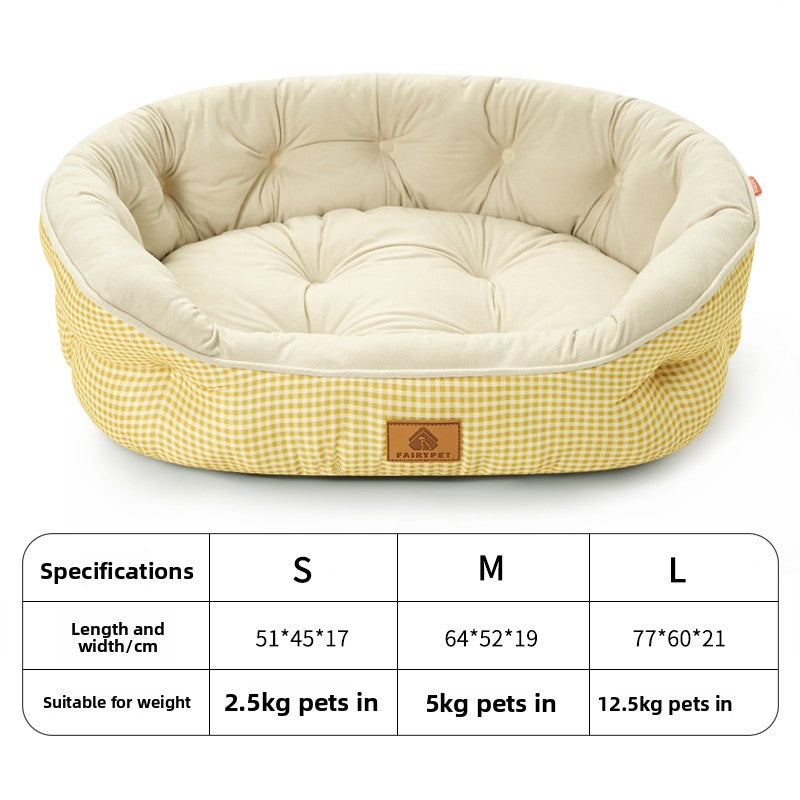 Fluffy all-season dog bed with raised sides in soft colours, photo 7