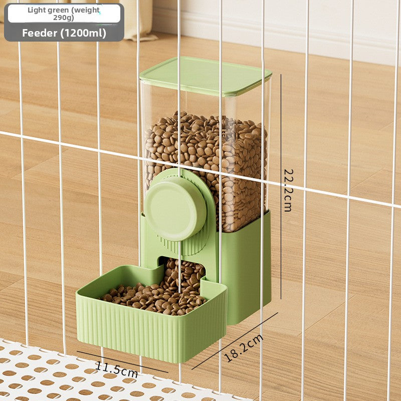 Hanging gravity pet feeder and water dispenser for cages in two tone colours, view 13