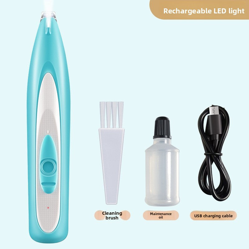 LED Pet Hair Trimmer, Rechargeable with Rounded Blade Tips