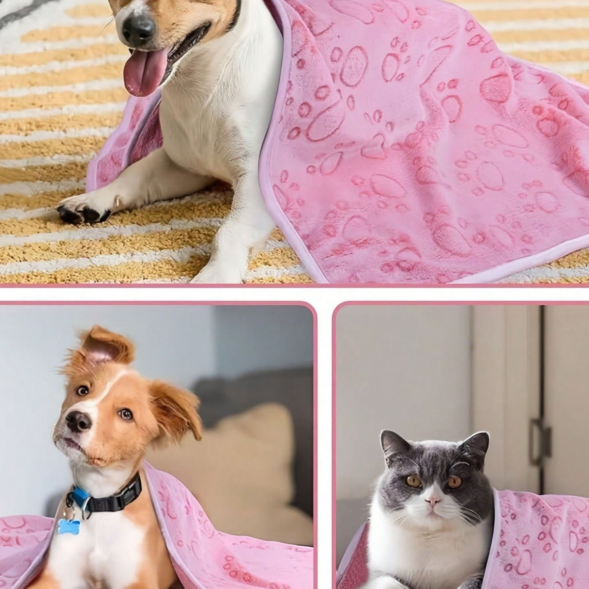 Flannel pet bed for cats and dogs, alternative angle view