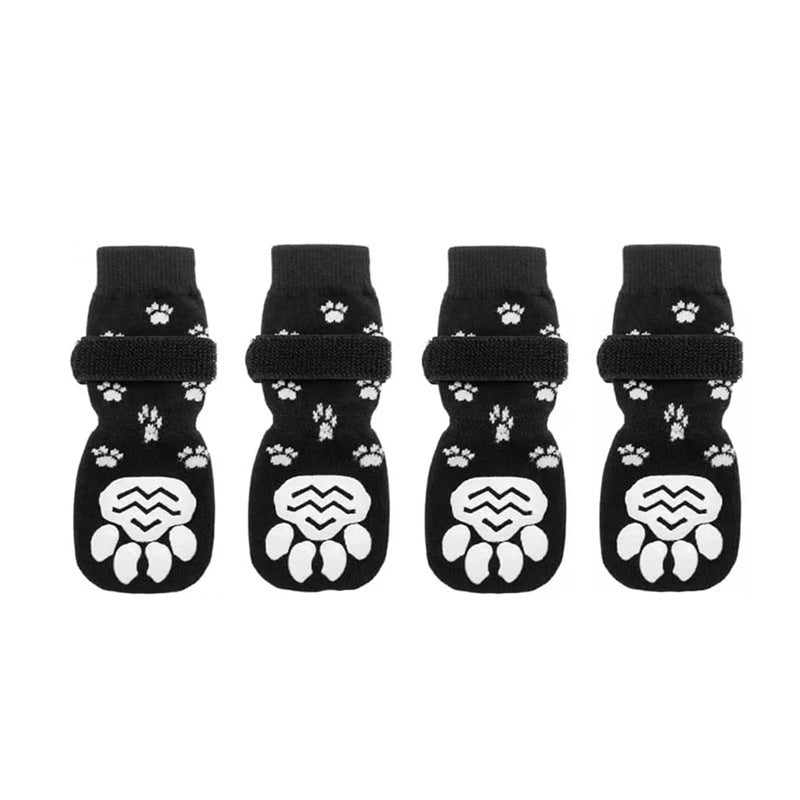 Anti-slip cotton dog socks pack of four with paw print, product image 6