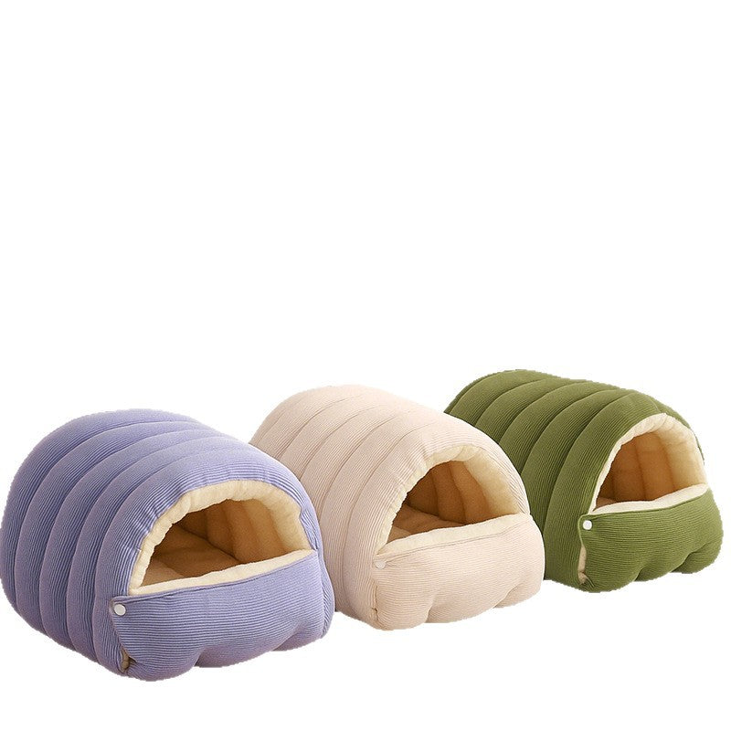 Warm enclosed pet nest and sleeping bag bed, photo 5 of 17