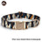 Floral fabric dog collar with gold buckle in Black Champagne Stripe Collar, side view