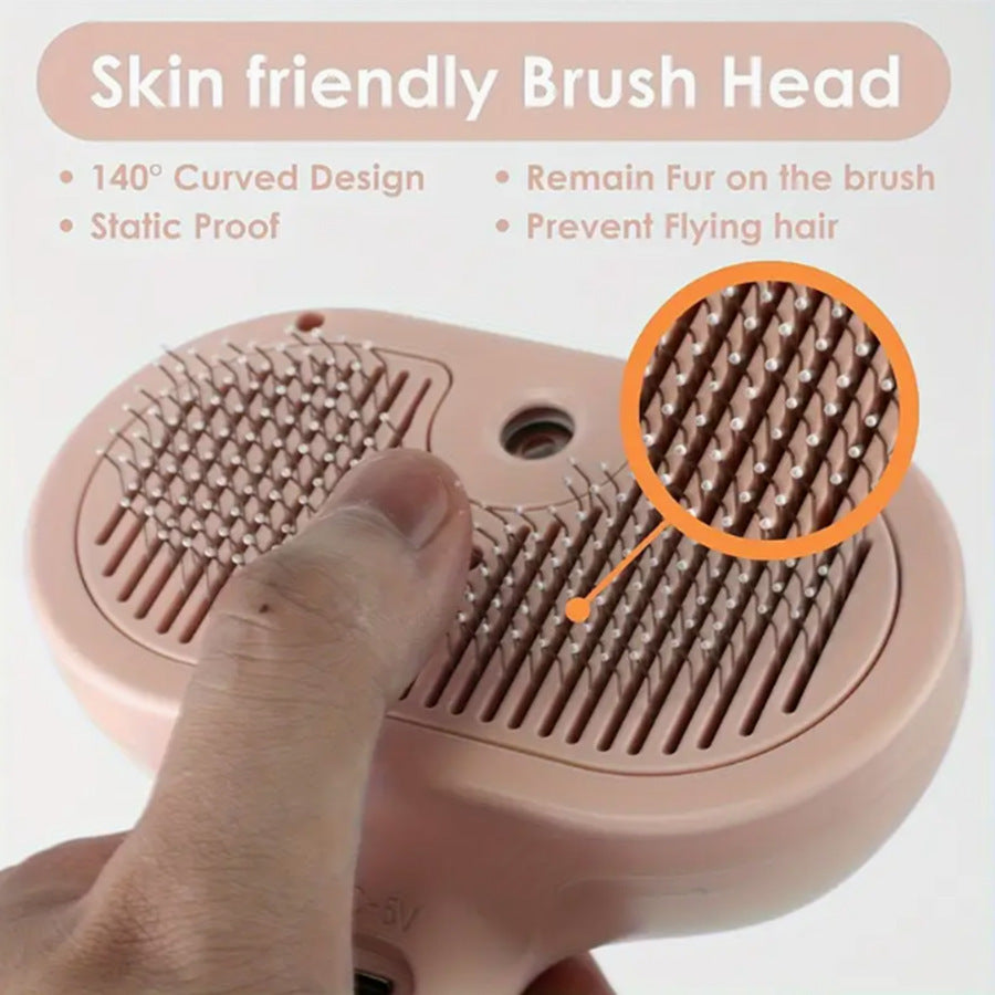 Long Handle Pet Steam Spray Massage Comb for Dogs and Cats