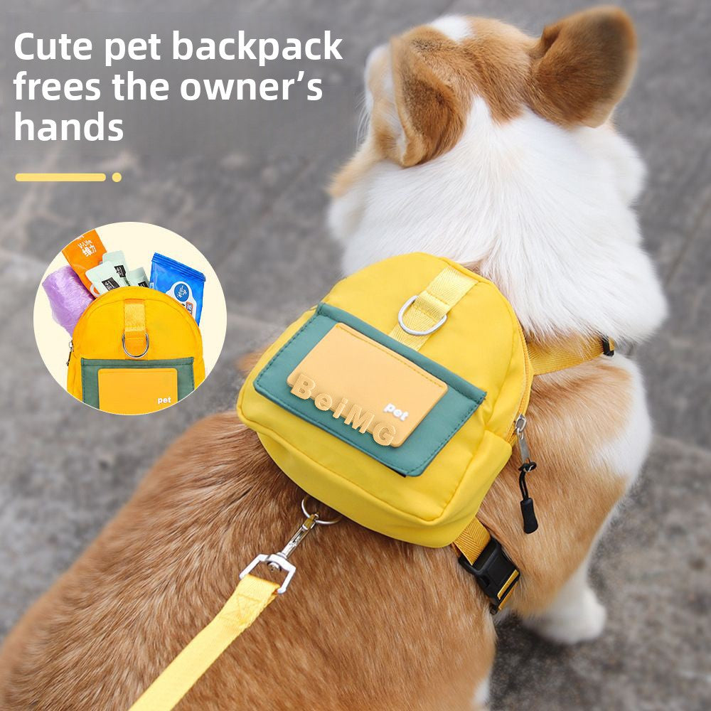Dog backpack harness with matching lead in 4 colour options