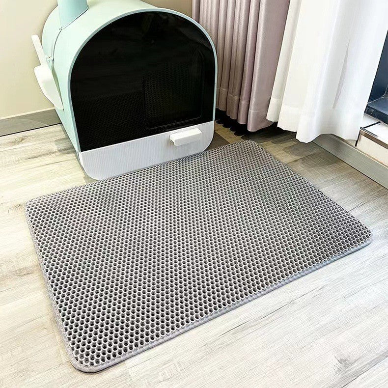 Waterproof Honeycomb EVA Litter Mat for Cats, Anti-Slip Base