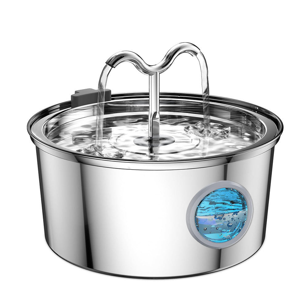 3.2L Stainless Steel Pet Water Dispenser with Quiet Pump and Multiple Outlet Styles