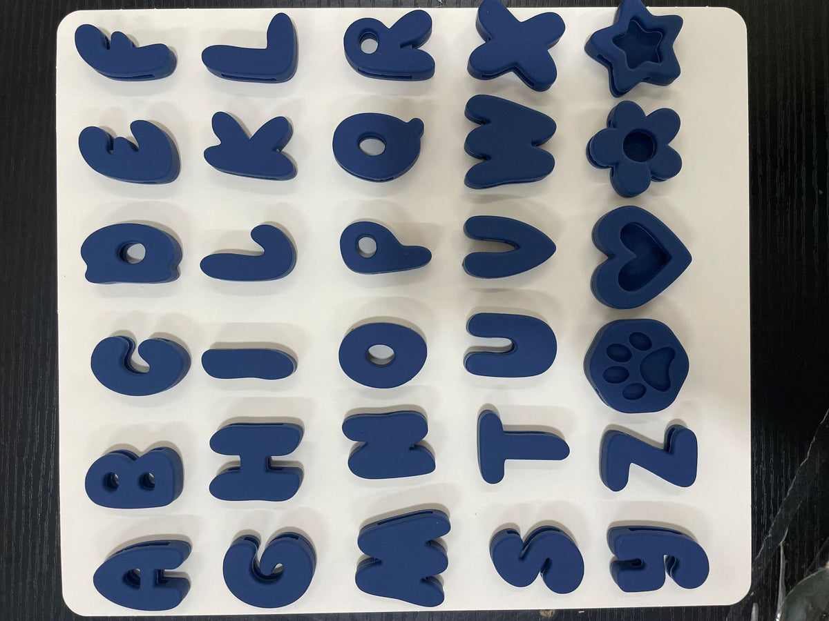 Silicone letter slides for pet collars, ideal for collar personalisation