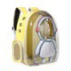 Clear capsule pet backpack carrier for cats and small dogs in Yellow