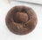 Round velvet cat bed mat for winter in Coffee, size 40cm