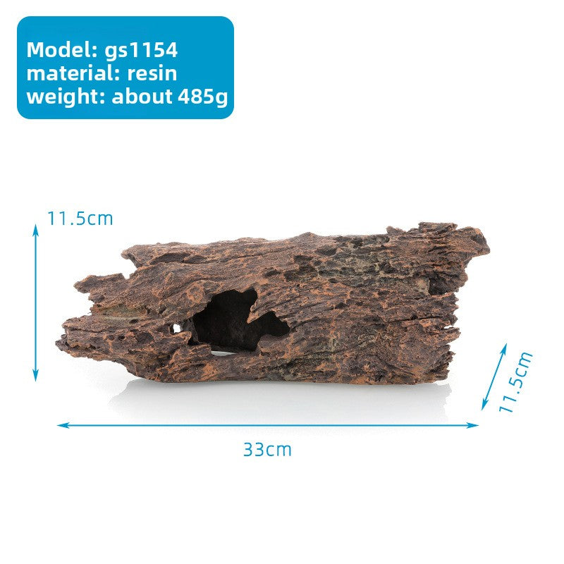 Resin rock turtle basking platform and reptile hide in Style BS1154