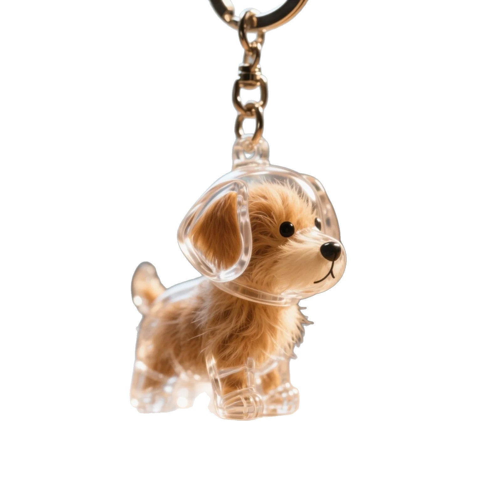 Transparent Animal Hair Memorial Keychain Pendant