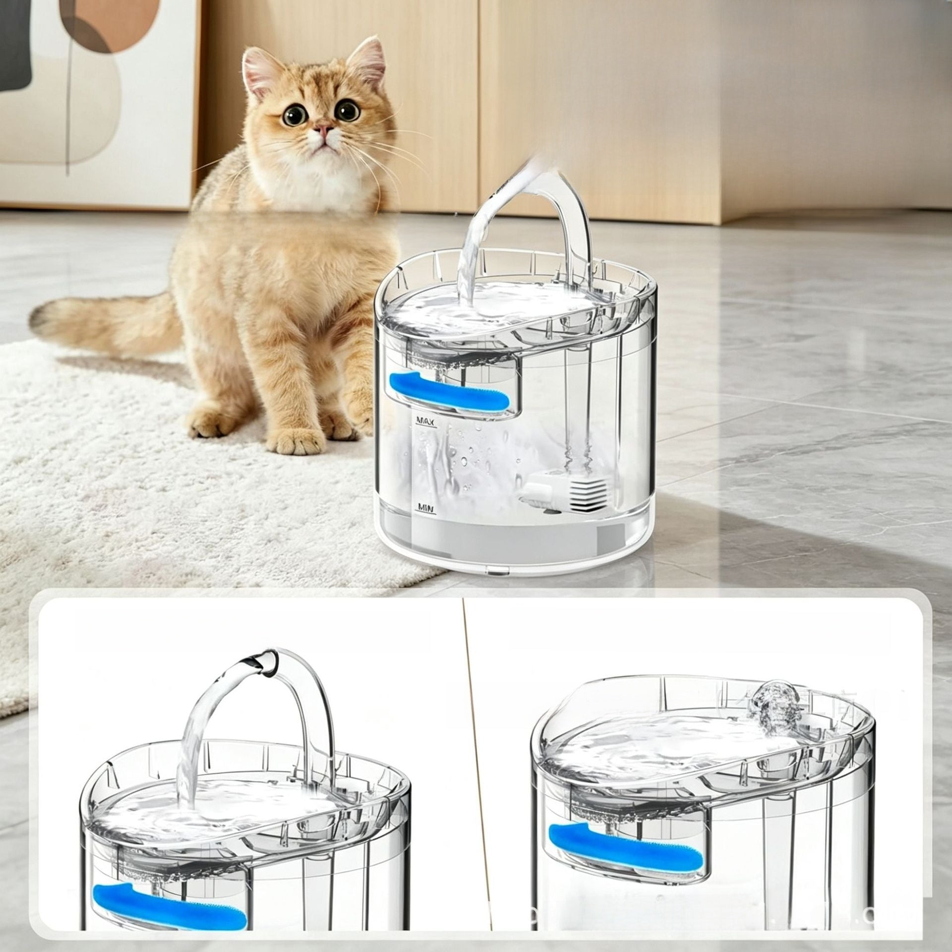 Automatic 2L Circulating Pet Water Fountain with Smart Sensor, Quiet Pump and Filter