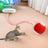 Red automatic rolling cat toy ball with dragonfly tail