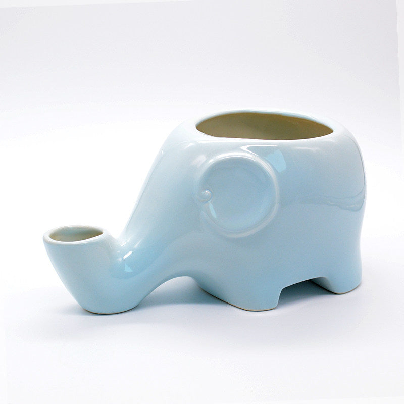 Ceramic Automatic Cat Water Dispenser with Elephant Design and Glass Bottle
