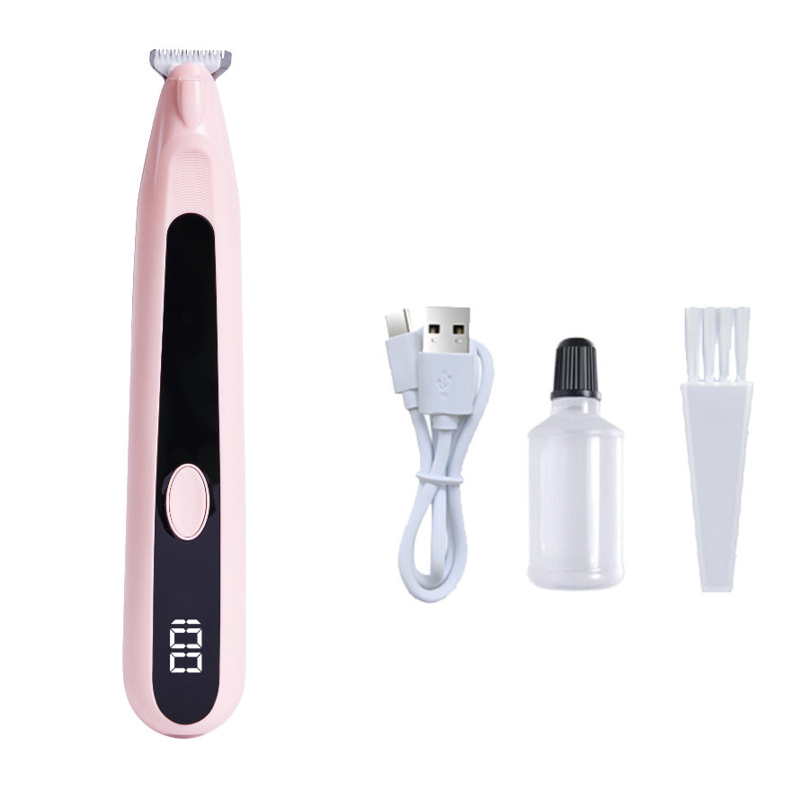 Mini Pet Paw Hair Trimmer with Rounded Blade, Quiet Rechargeable