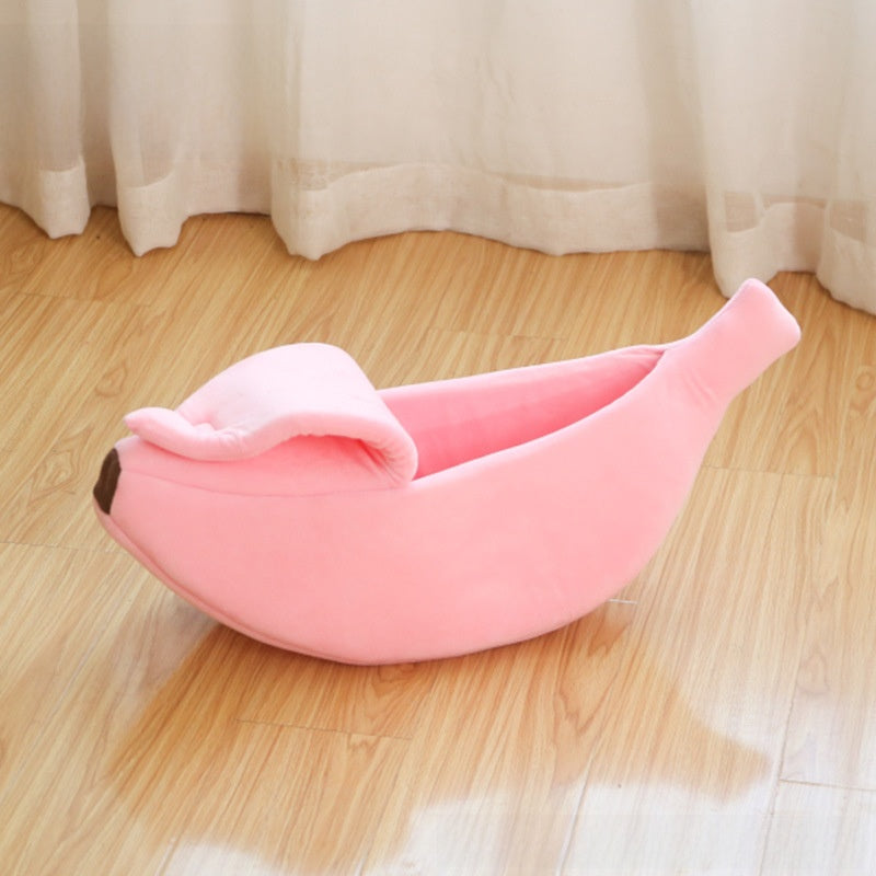 Banana shaped semi-enclosed pet bed for cats, photo 44 of 61