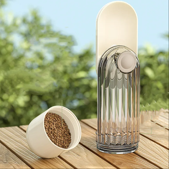 2-in-1 Portable Dog Water Bottle with Lanyard for Walks