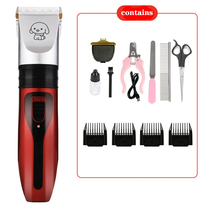 Cordless Dog Hair Clippers with Guide Combs, Low Noise Trimmer Kit