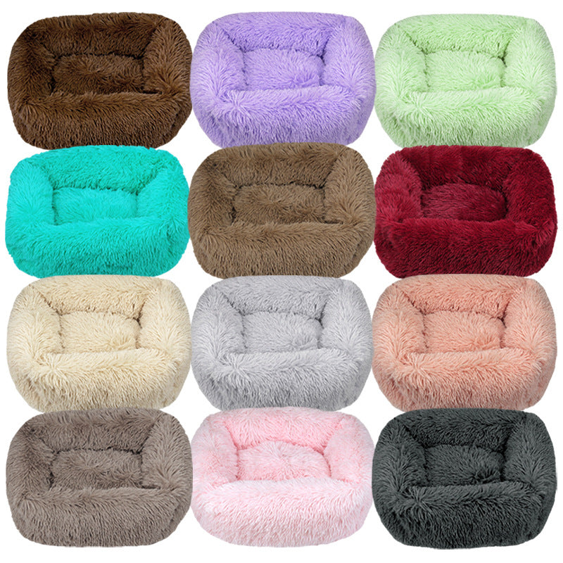 Square long plush pet bed, photo 1 of 65