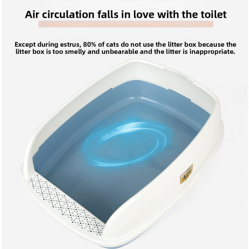 Ventilated Semi-Enclosed Cat Litter Box, Anti-Scatter Design