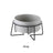 Raised glazed ceramic pet bowl on a stand in pastel yellow, view 25