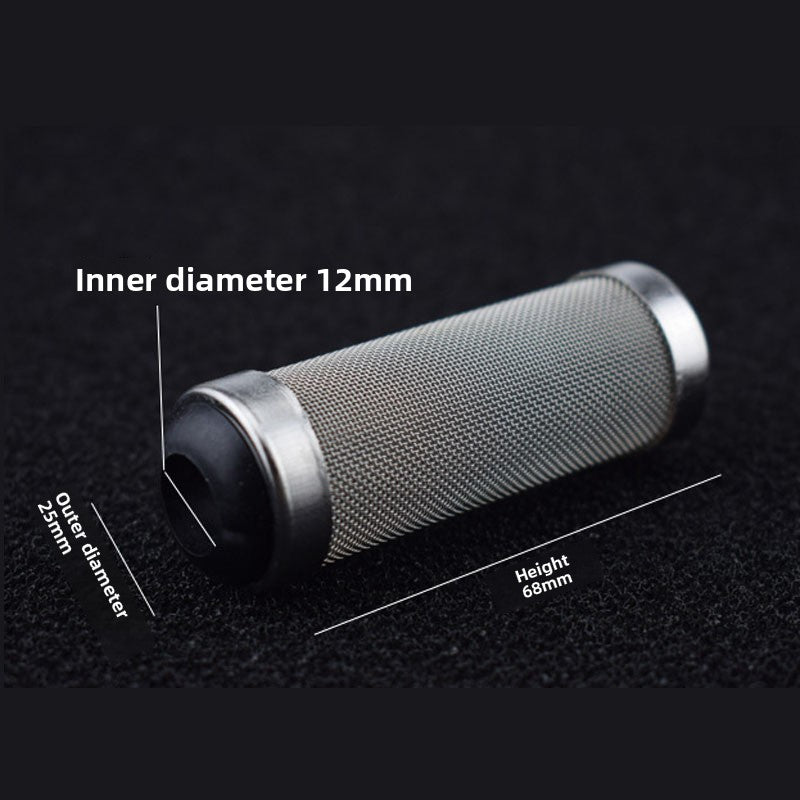 Stainless mesh aquarium filter intake guard with rubber connector, view 8