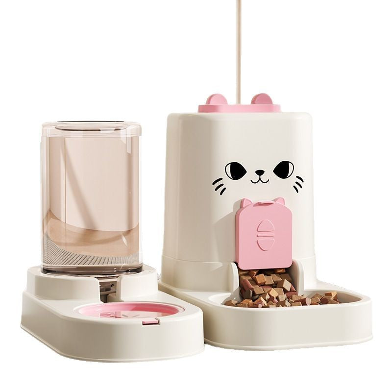 Detachable Split-Type Cat Feeder and Water Bowl Set with Measure Markings