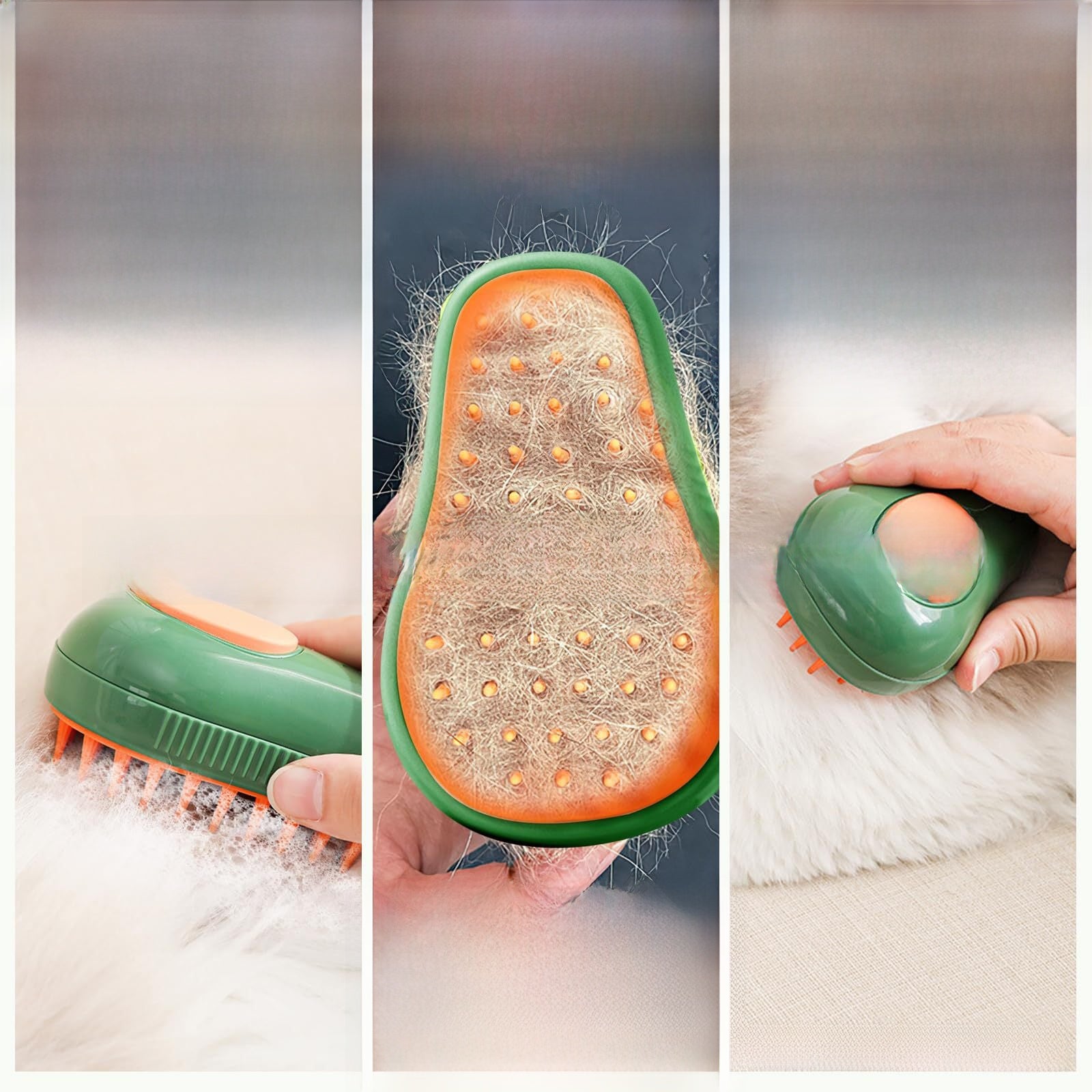 Electric Steam Cat Brush, 3-in-1 Detangling and Deshedding