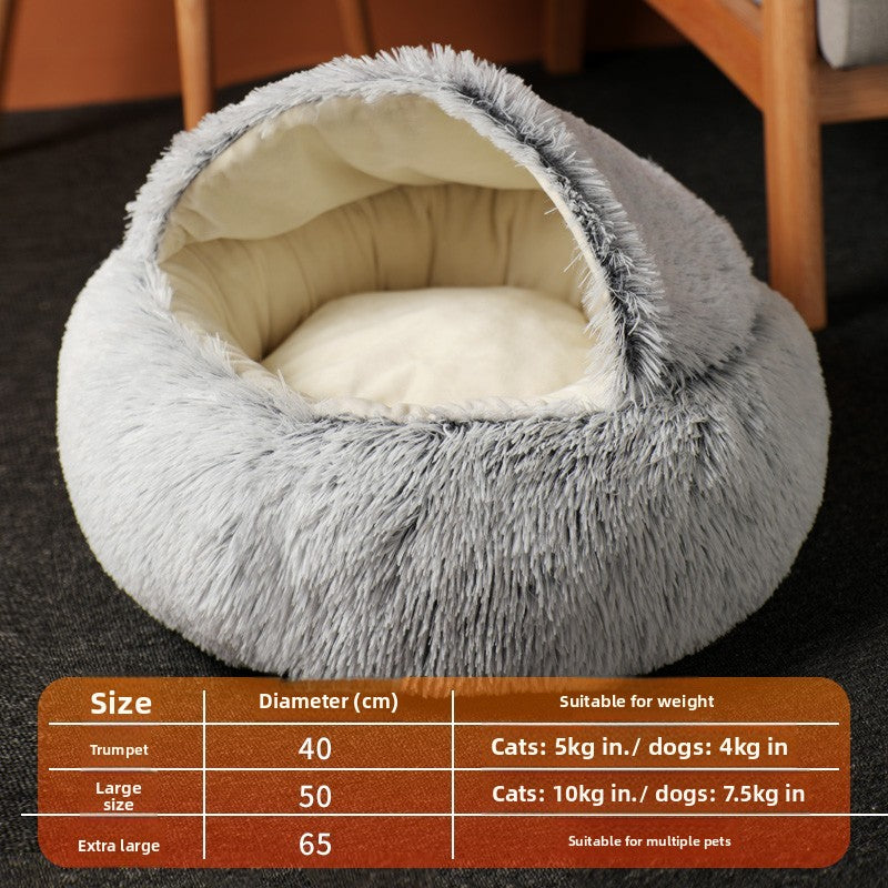 Semi-enclosed plush cat bed, photo 18 of 29