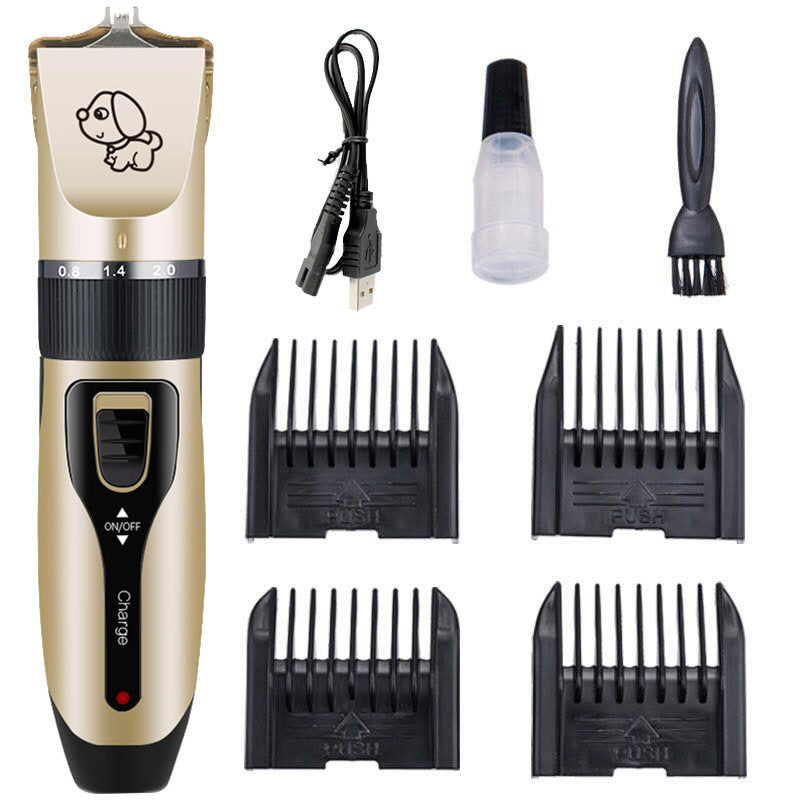 Cordless Pet Hair Clipper Set with Flat Shears and Guide Combs