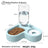 Automatic Pet Food and Water Dispenser with Gravity Feed, 2.3L Food and 1L Water Tank
