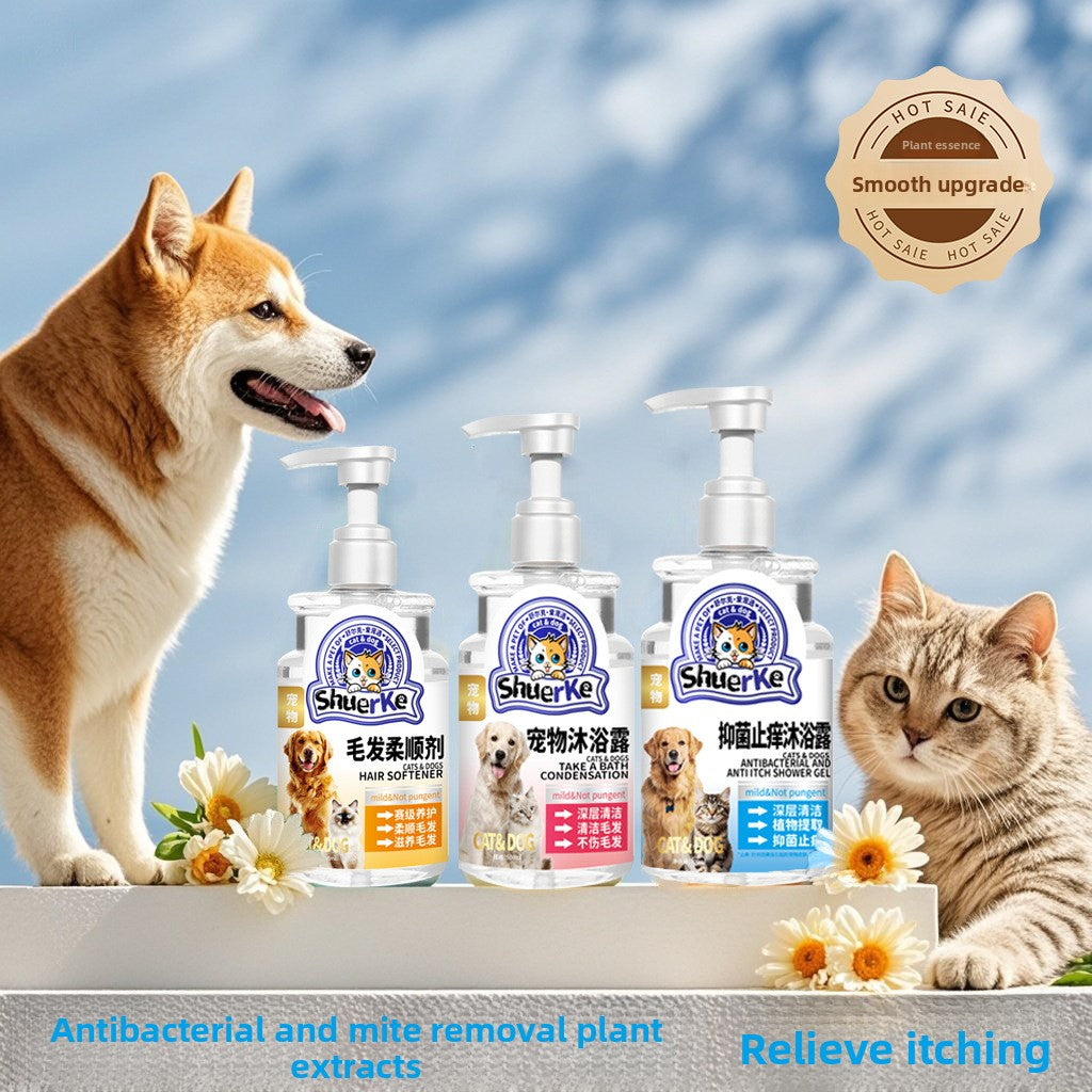 Anti-Mite Pet Shower Gel for Cats and Dogs, 500ml Range