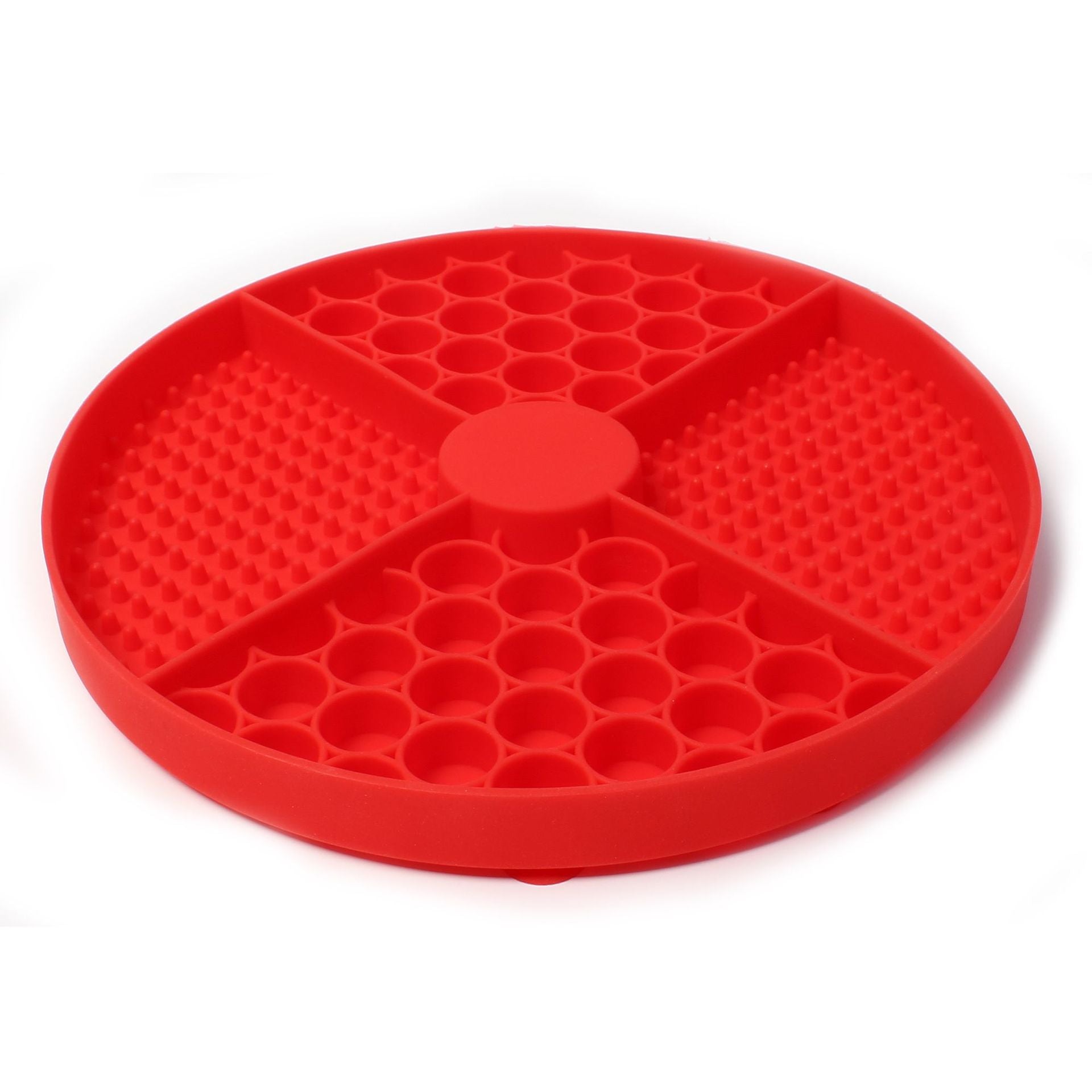 Round Silicone Pet Lick Pad with Suction Cup Base and Optional Scraper for Slow Feeding