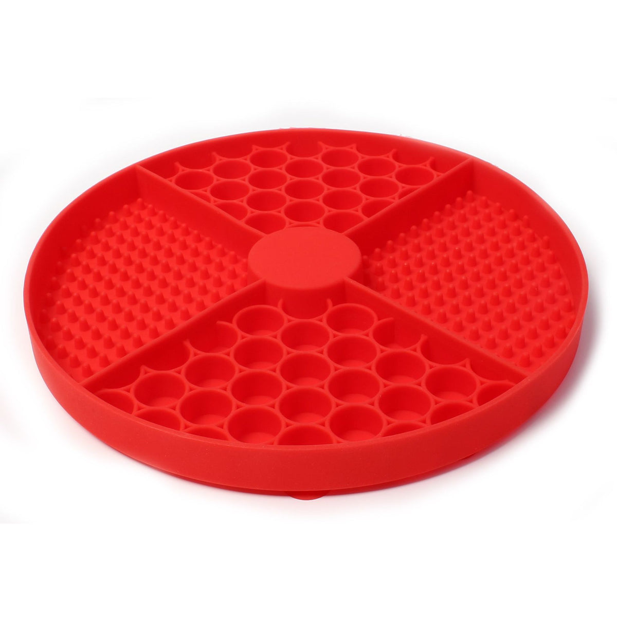 Round Silicone Pet Lick Pad with Suction Cup Base and Optional Scraper for Slow Feeding