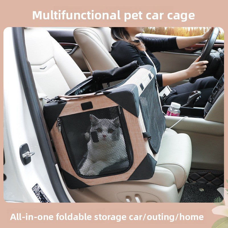 Foldable car pet crate for dogs and cats, detail photo 3