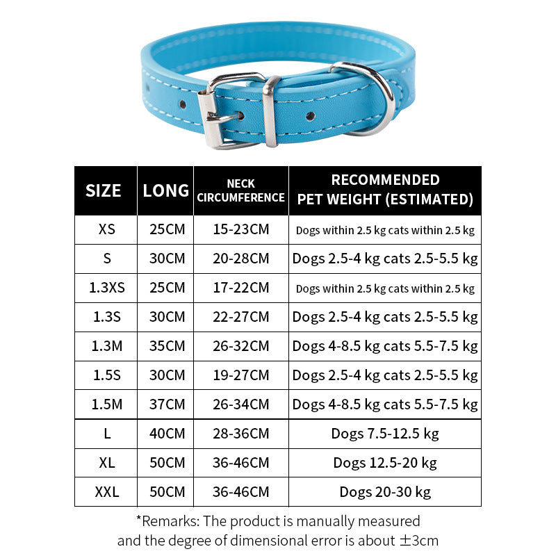 Waterproof embossed PU leather pet collar in Rose Red, side view