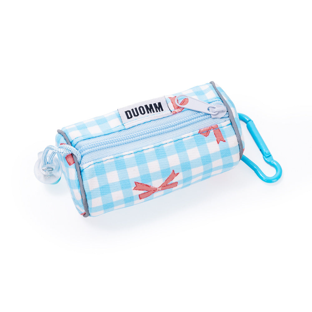 Plaid dog harness and lead with bow, main product photo
