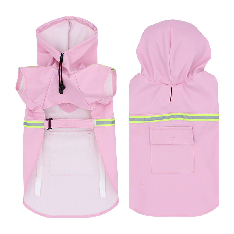 Waterproof hooded dog rain jacket with reflective trim, available in 4 colours, image 4