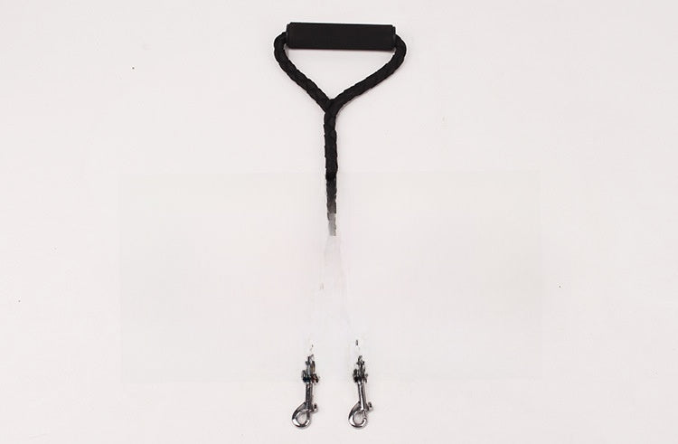 Double-headed braided rope lead for two dogs, available from Pet Royale UK