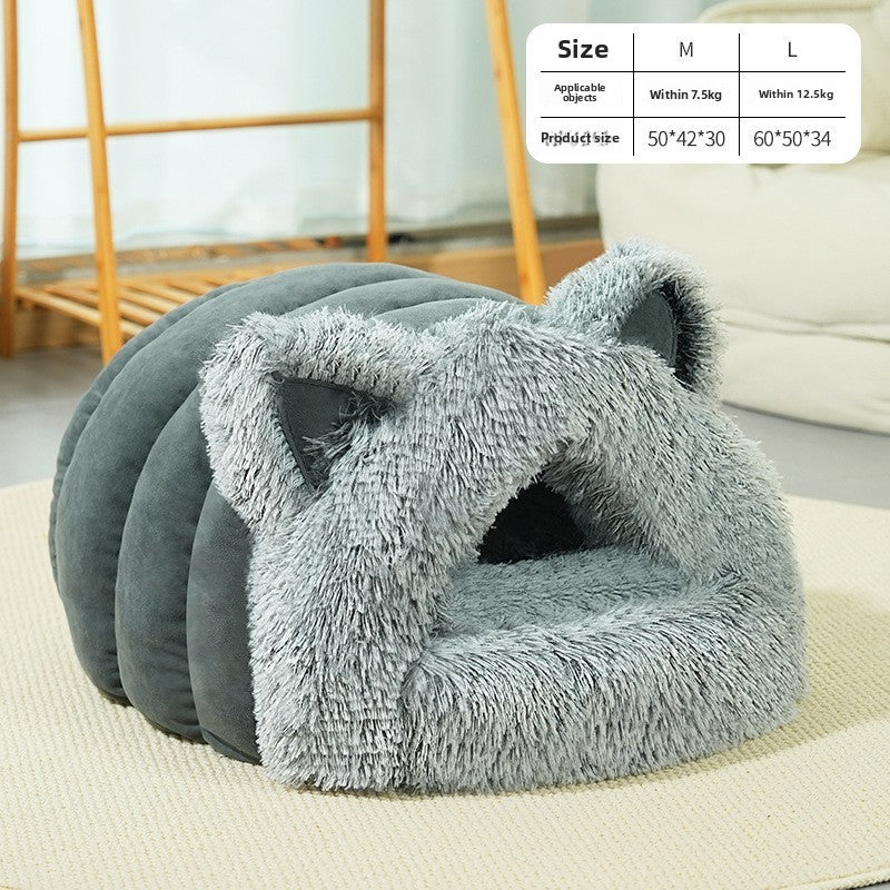 Novelty shark shaped pet nest bed in soft plush, photo 15