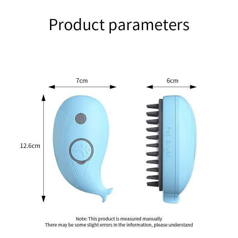 Electric Pet Comb in Whale or Avocado Design, Spray Grooming Brush