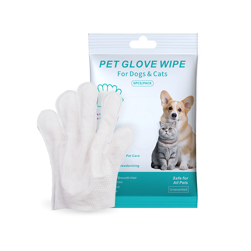Pet Grooming Wipes and Disposable Gloves Kit for Cats and Dogs