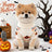 Halloween knit dog jumper with pumpkin and bat motifs