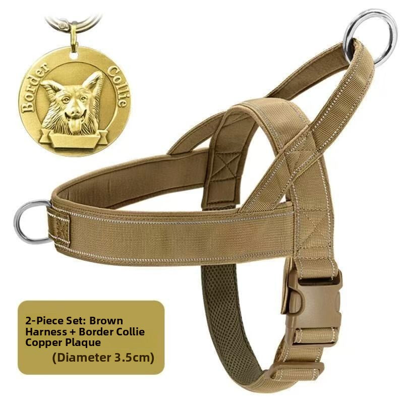 Reflective tactical nylon dog harness, available from Pet Royale UK