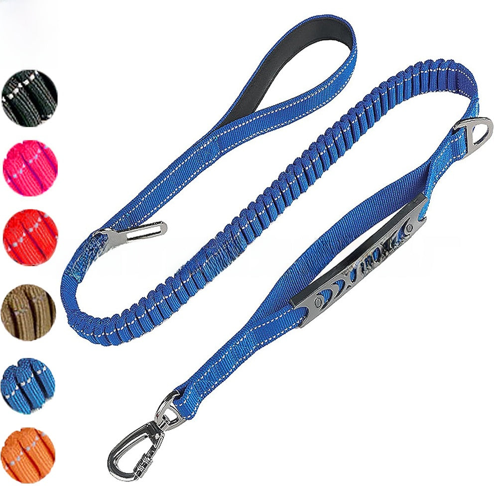 Elastic bungee dog lead in 7 colour options