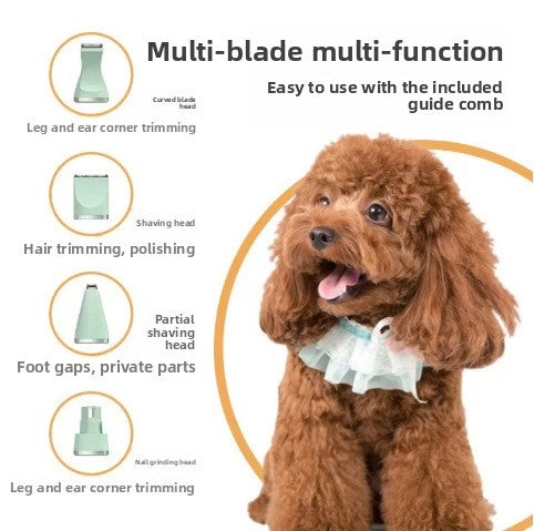 Cordless Pet Hair Clipper Kit with Paw and Nail Attachments