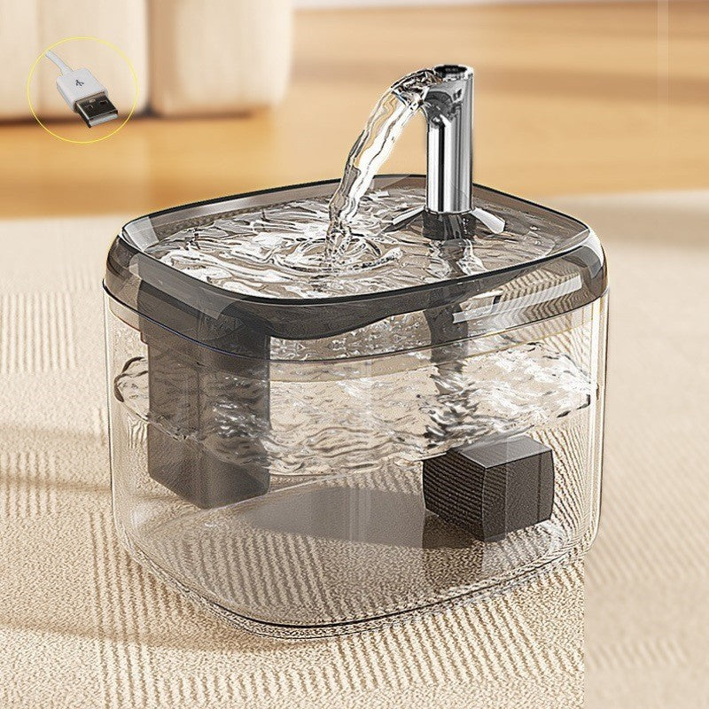 USB Automatic Pet Water Dispenser with Circulating Flow and Replaceable Cotton Filters
