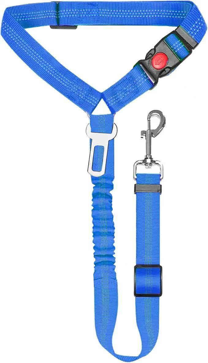Elastic car seat belt lead for dogs in 12 colour options